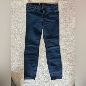 Dark wash taper leg jeans